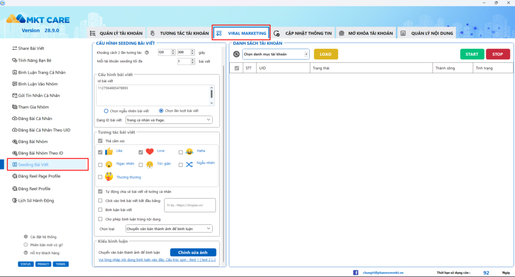 Bước 2 – Thiết Lập Phần Mềm MKT Care